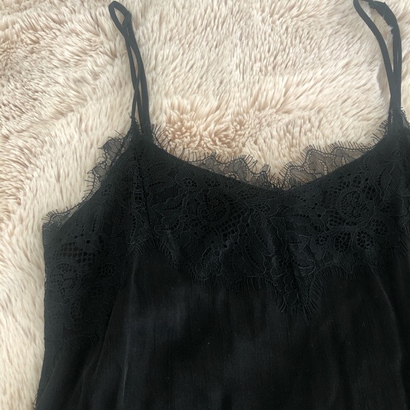 Zara Intimates & Sleepwear Nwot Zara Black Lace Slip Dress Xs